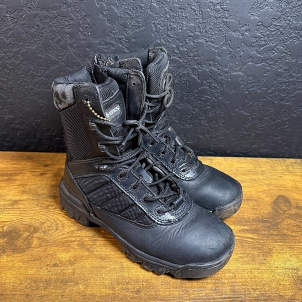 Bates GX-8 E02700 Black Leather Nylon Side Zip Tactical Boots Women 5.5